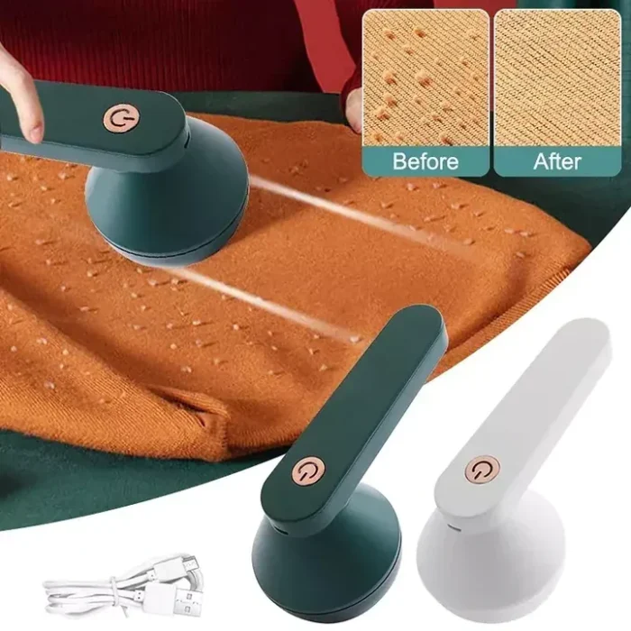 Rechargeable Electric Lint Remover in use