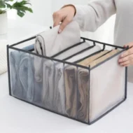 7 Grid Transparent Closet Clothes Organizer Home Storage Box