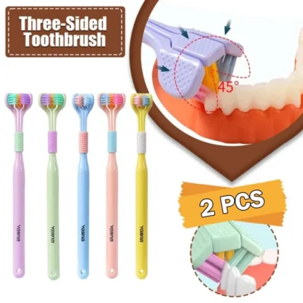 Ultra soft bristle toothbrush three sided gentle teeth cleaning brush