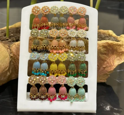Multicolor Floral Jhumka Set