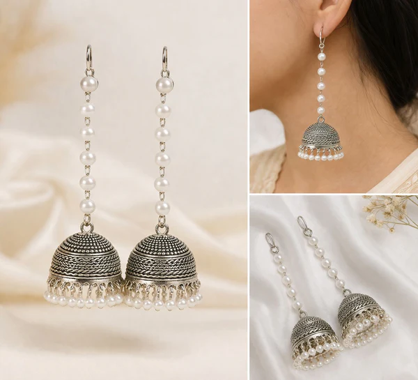 Elegant Pearl Drop Jhumka
