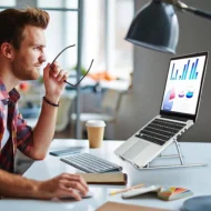 Foldable Laptop Stand 18 Inch adjustable ergonomic portable laptop holder