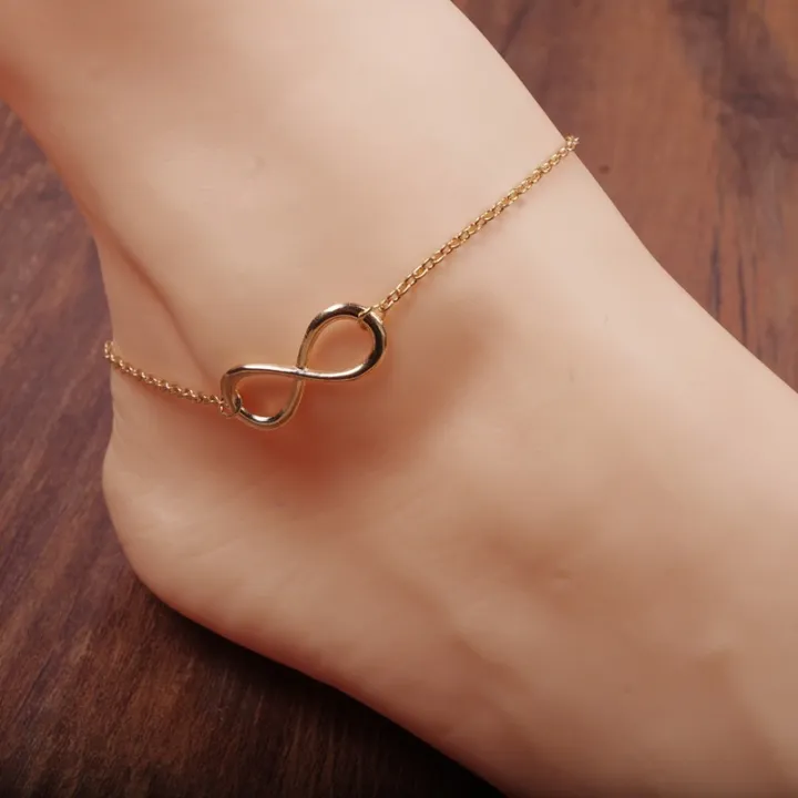 Cross Knot Numeric Style Anklet for Girls and Women – Trendy Fashion Foot Jewelry 2