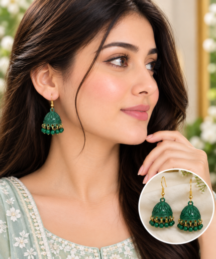 RoyalGlow - Mini Jhumki Earrings - Elegant Traditional Design - 8 Color Options - Gold-Tone Variant - Mini Size